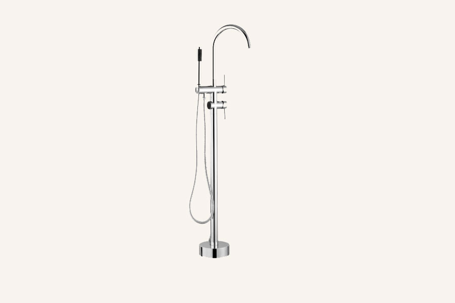 Brass freestanding bathtub shower