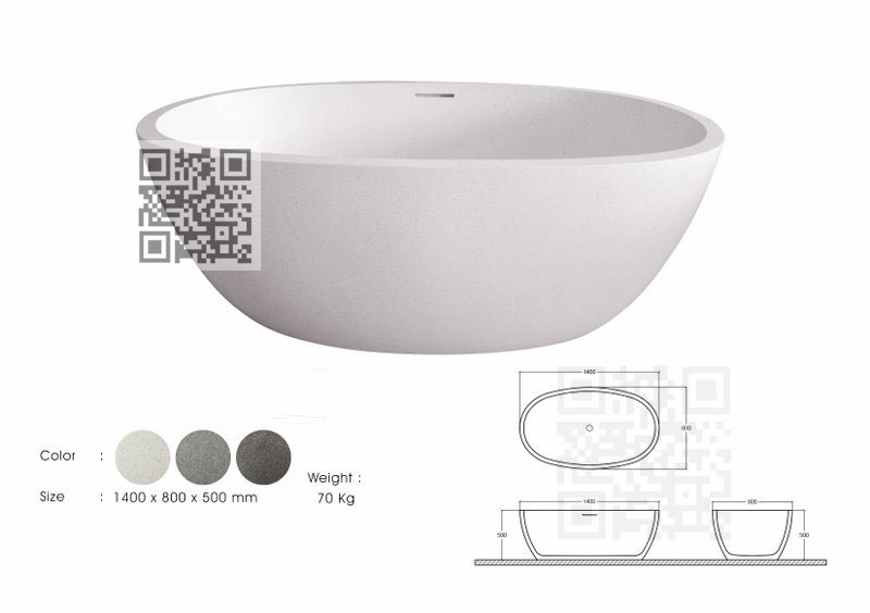 BTZ023 Little Royal Terrazzo Bathtub – Premium Stone Bath for Elegant Living Spaces - Image 5