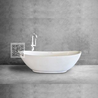 BTZ05 Terrazzo Bathtub – Elegant Boat-Shaped Freestanding Stone Bath