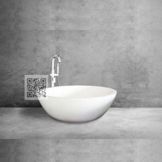 BTZ14 Terrazzo Bathtub – Elegant Round Freestanding Stone Tub