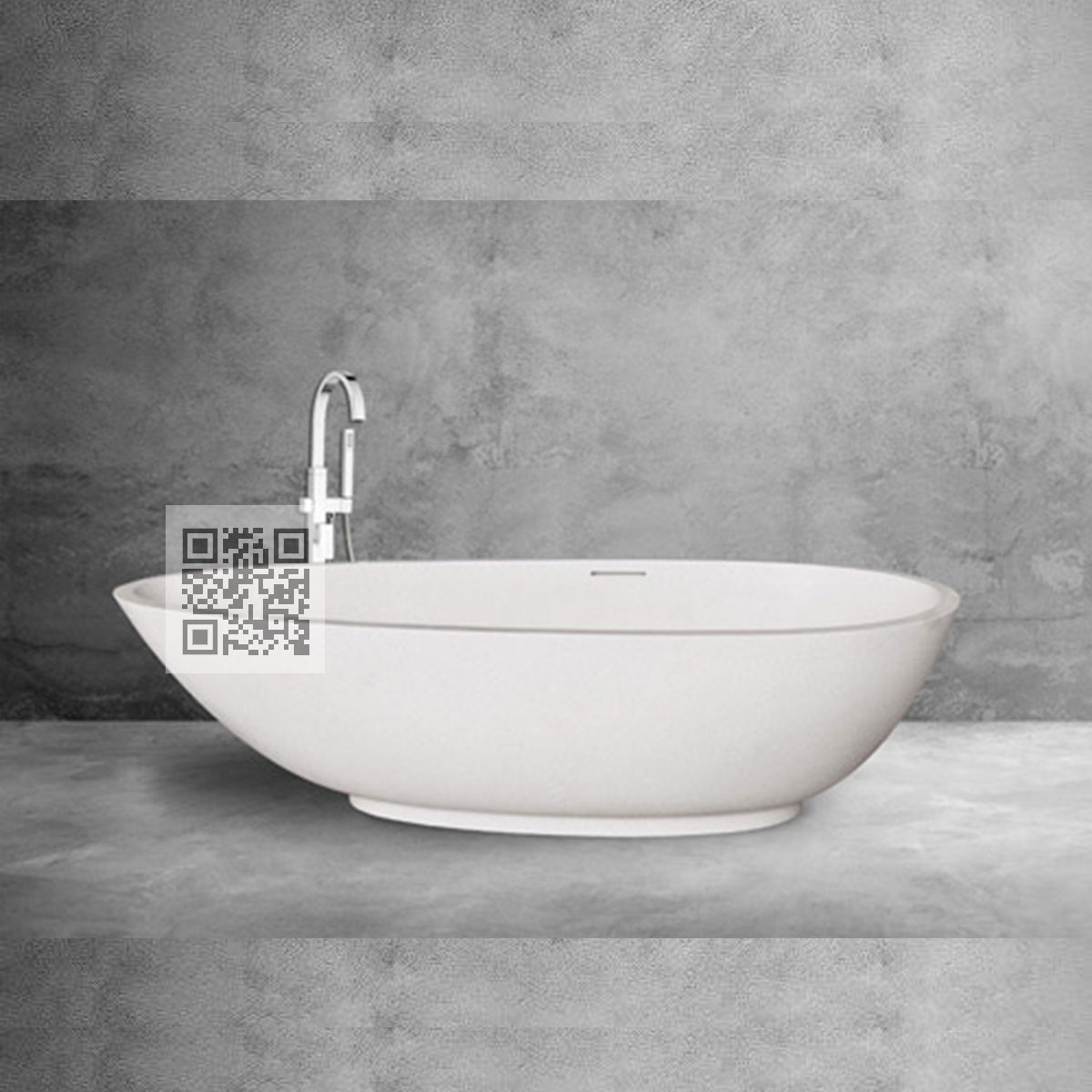 BTZ016 Terrazzo Bathtub – Egg Shape Freestanding Stone Bath