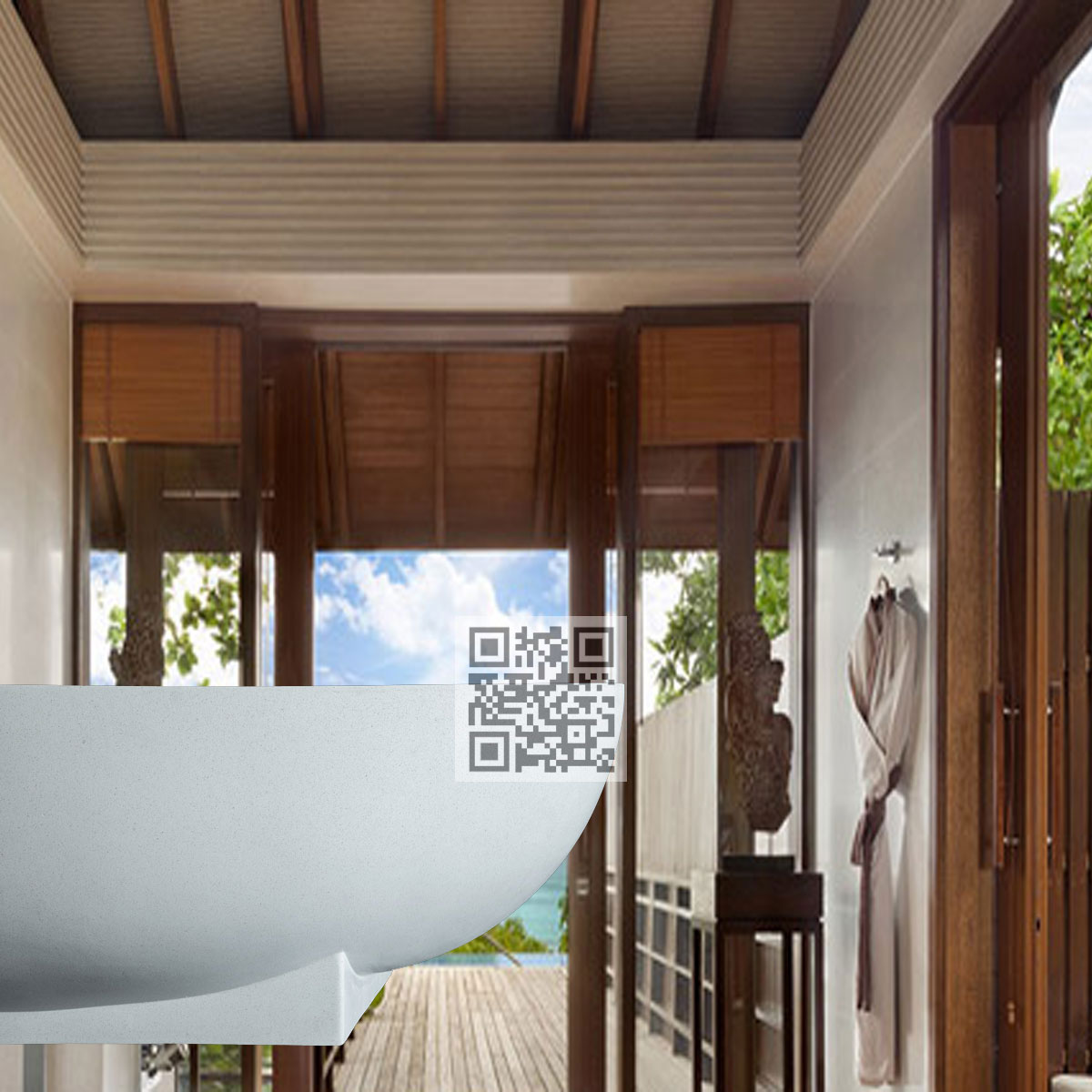 BTZ02 Terrazzo Freestanding Bathtub – Premium Stone Bathtub for Luxury Living - Image 5