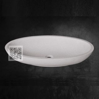 Lavabo Terrazzo LT08 – Elegant Thin Oval Terrazzo Basin for Modern Bathrooms